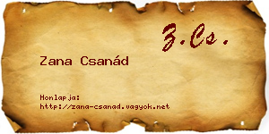 Zana Csanád névjegykártya
